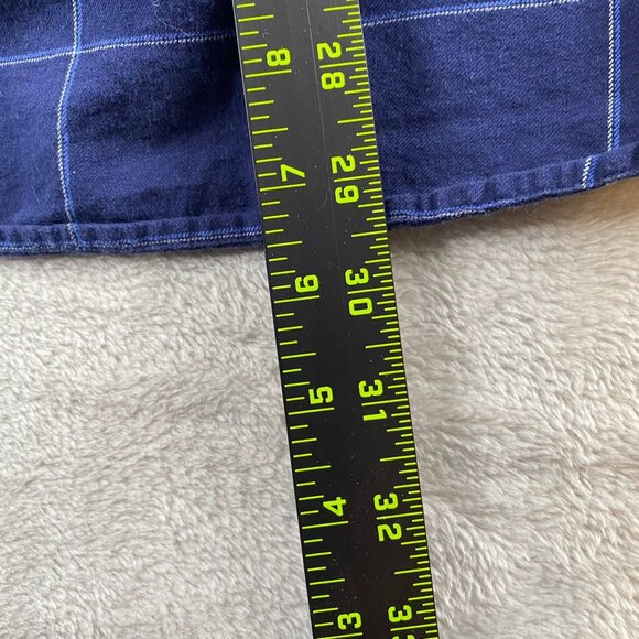 Lands End Mens Shirt XXL 18 18.5 Blue Plaid Button-Down Long Sleeve 100% Cotton - Picture 3 of 10